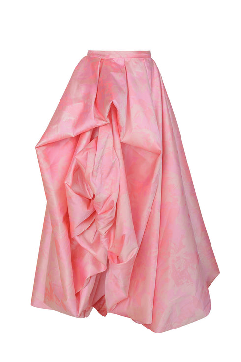 Falda Globo Idilio Mikado Rosado