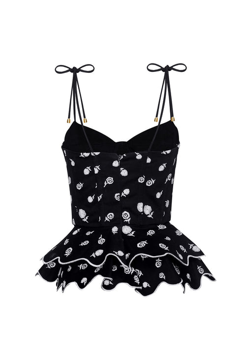 Top Rosita Peplum Negro