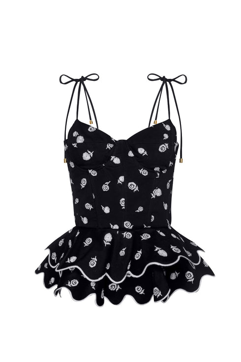 Top Rosita Peplum Negro