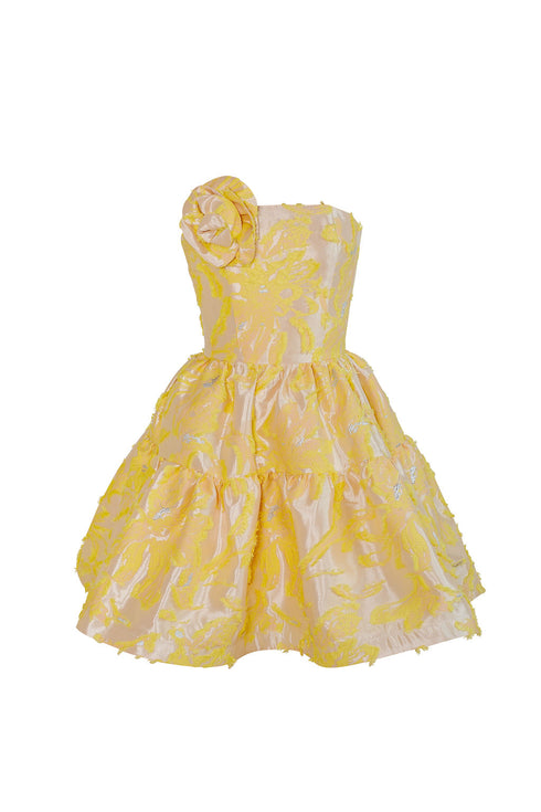 Peach Bloom Mini Vestido