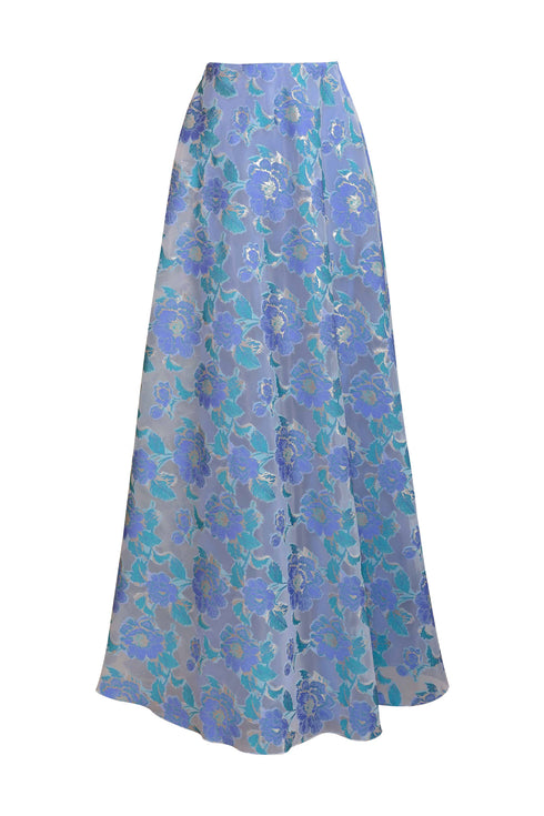 Vestido Bougainville Flores Azules Set 3 piezas