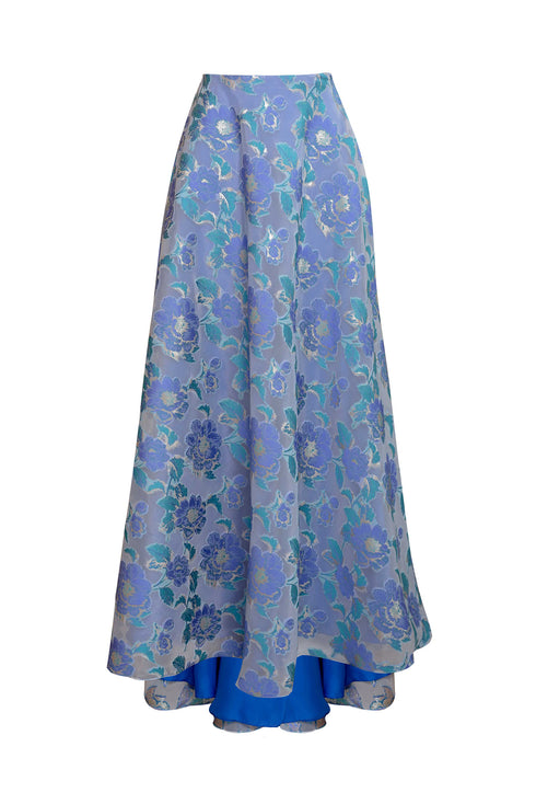 Vestido Bougainville Flores Azules Set 3 piezas