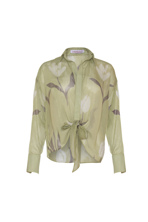 Blusa Secret Garden Estampado Verde