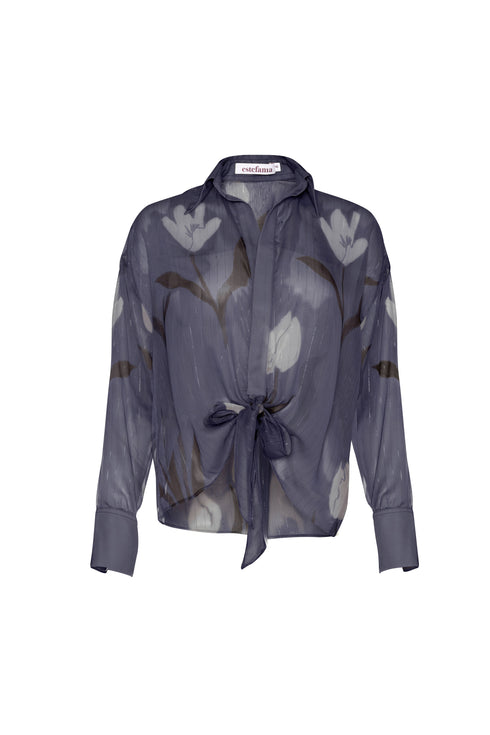 Blusa Secret Garden Estampado Navy