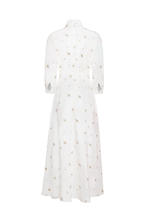 Vestido Camellia & Lilies Shirt Ivory Gold