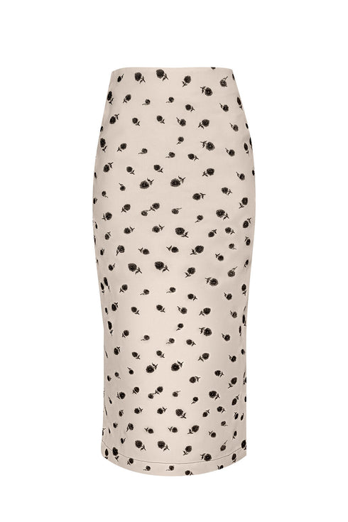 Rosita Midi Skirt Ivory Black