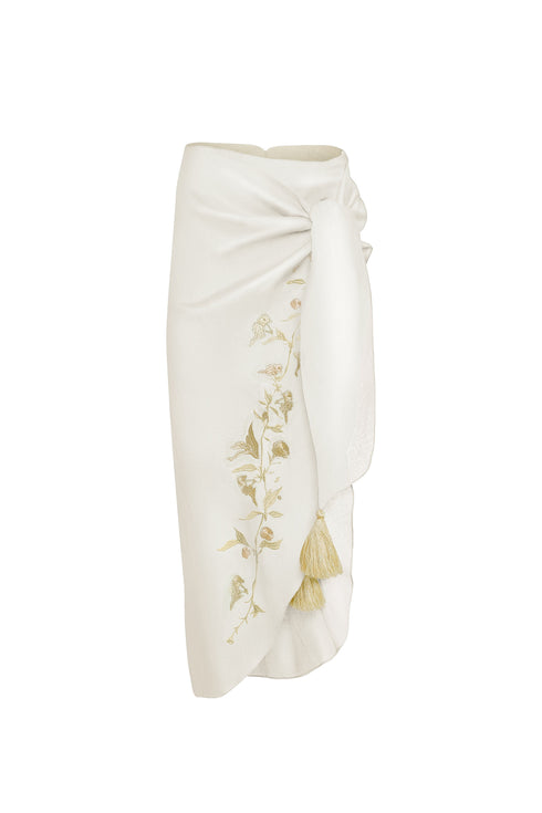 Falda Pareo Lilies Ivory Gold