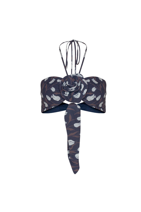 Crop Top Secret Garden Navy