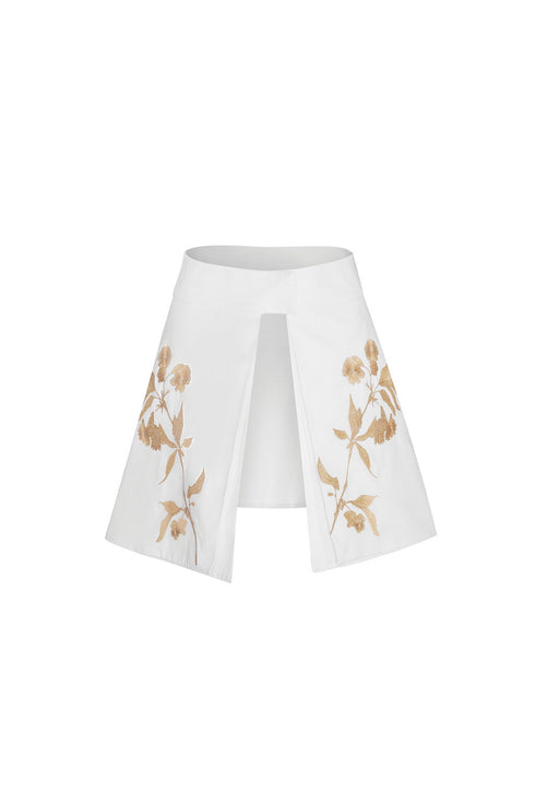 Mini Vestido Camisero Lilies Blanco