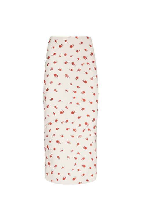 Rosita Midi Skirt Ivory Red