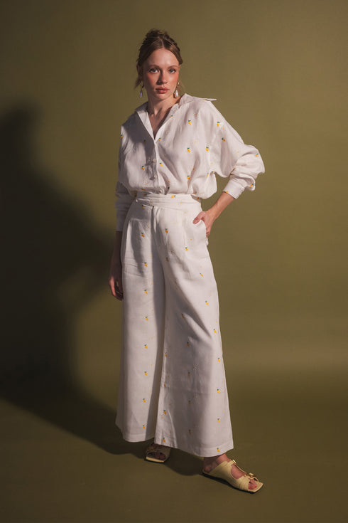 Pantalón Mango Camomile Blanco