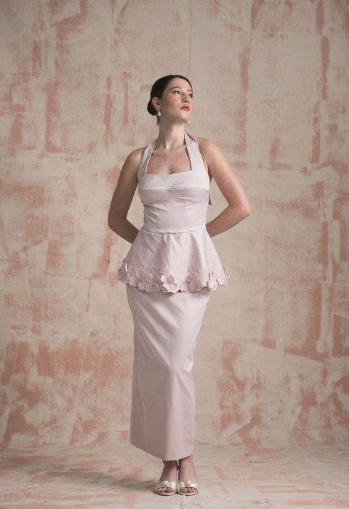 Fiore Top Peplum Rosado