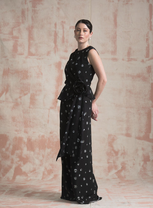 Blusa Notte Polka Negro