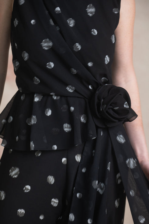 Blusa Notte Polka Negro