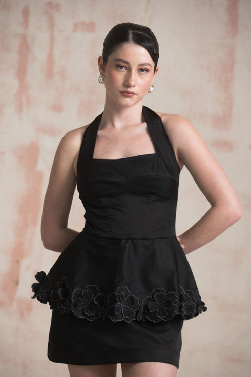 Fiore Top Peplum Negro