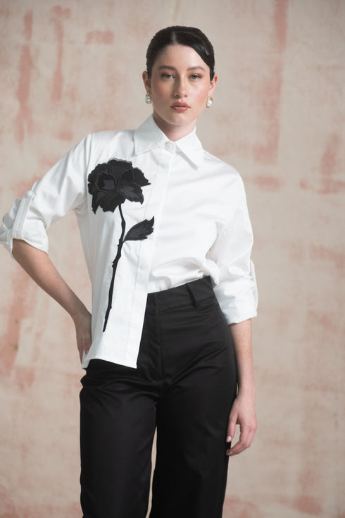 Camisa Amarena Bordado Black