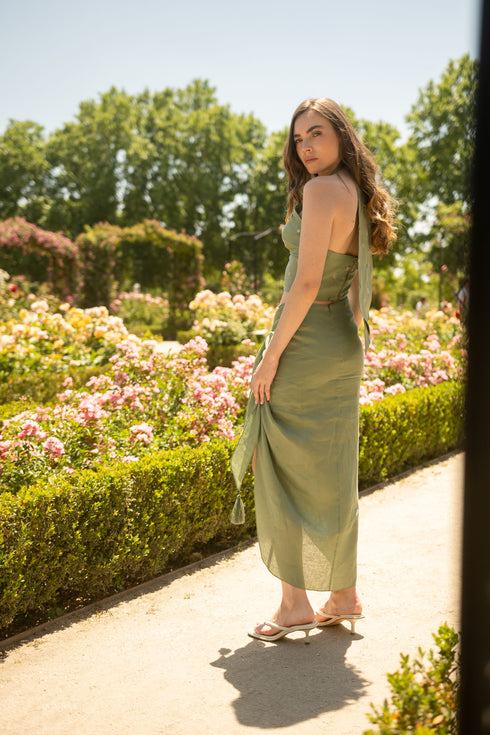 Falda Pareo Lilies Verde Laurel