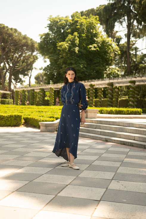 Falda Lovely Tulip High and Low Navy