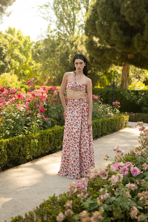 Crop Top Secret Garden Rosa