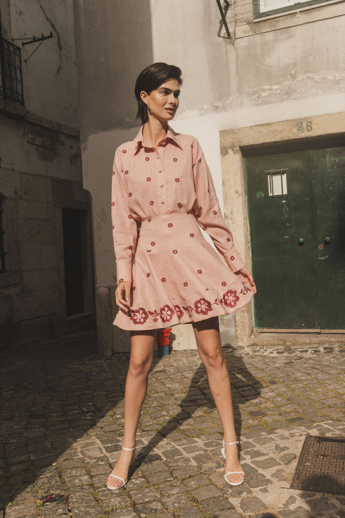 Camisa Camomila Manga Larga Cherry Blush