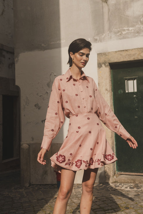 Camisa Camomila Manga Larga Cherry Blush