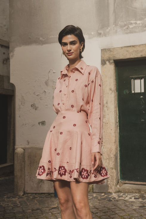 Camisa Camomila Manga Larga Cherry Blush