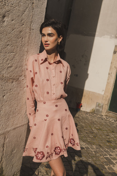 Camisa Camomila Manga Larga Cherry Blush