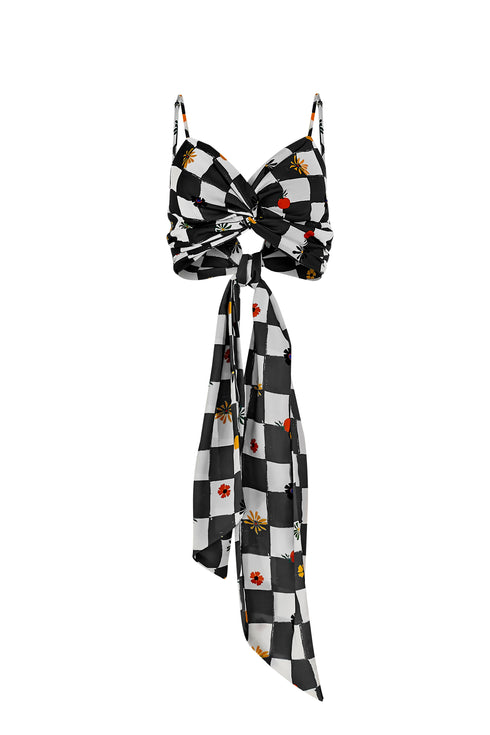 Top Midnight Checkers Dark Navy