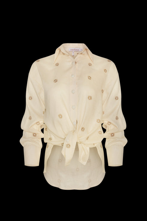 Camisa Camomila Manga Larga Cream