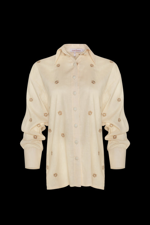 Camisa Camomila Manga Larga Cream