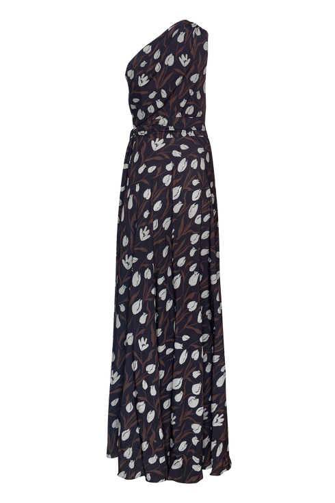 Vestido Medio Hombro Secret Garden Navy