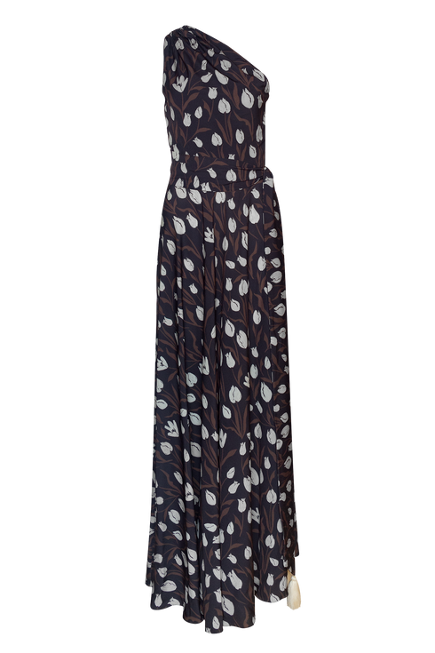 Vestido Medio Hombro Secret Garden Navy
