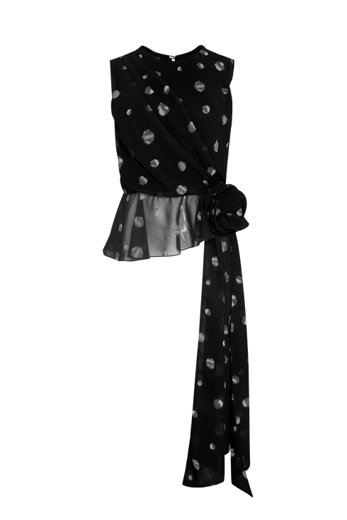 Blusa Notte Polka Negro