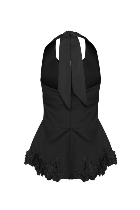 Fiore Top Peplum Negro