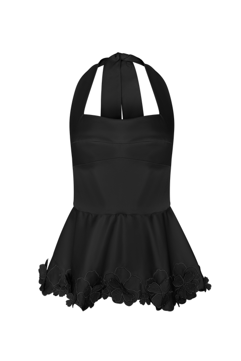 Fiore Top Peplum Negro