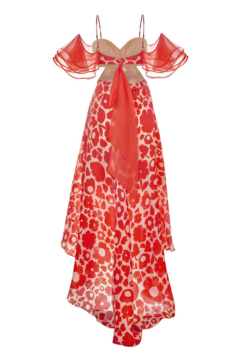 VESTIDO AMAR FLORES ROJAS