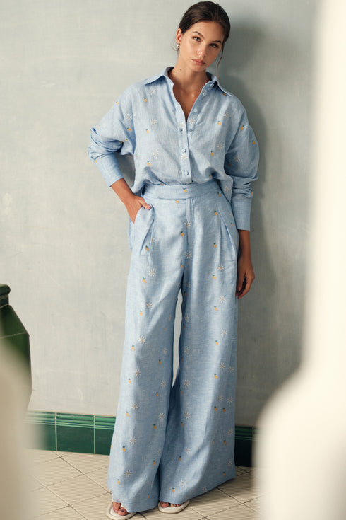 Pantalón Mango Camomille blue