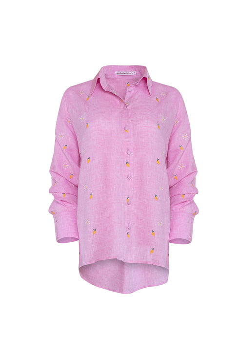 Camisa Mango Camomile Rosado