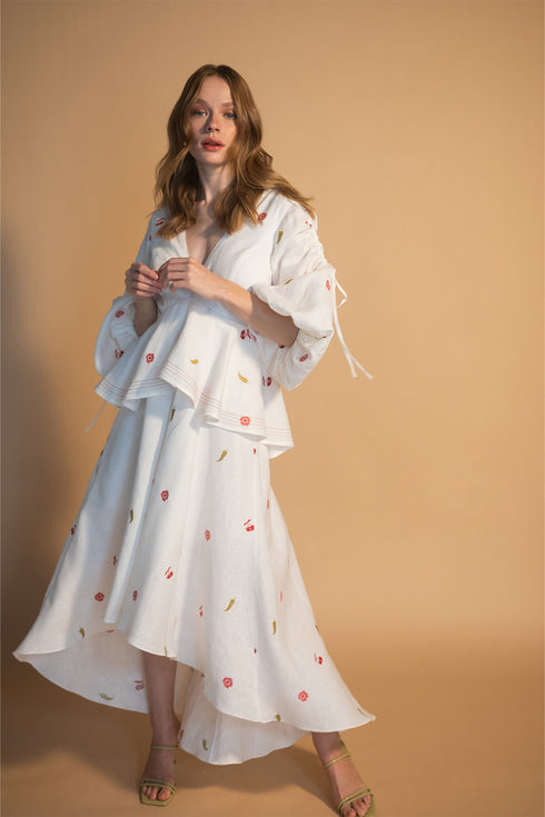 Vestido Ola Bordado Cherry Picante