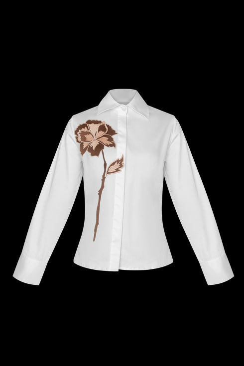 Camisa Amarena Bordado Coffee