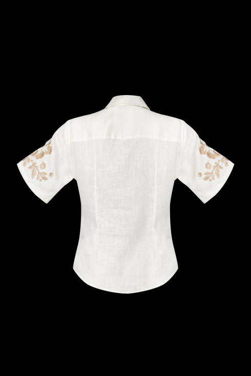 Camisa Manga Corta Inamorata Cream