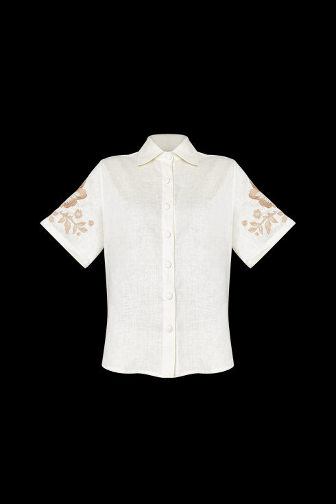 Camisa Manga Corta Inamorata Cream