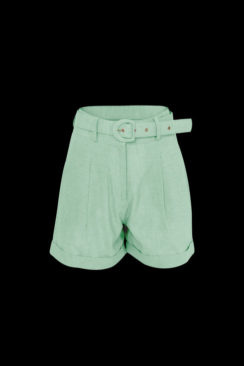 Short Nube Lino Verde Menta