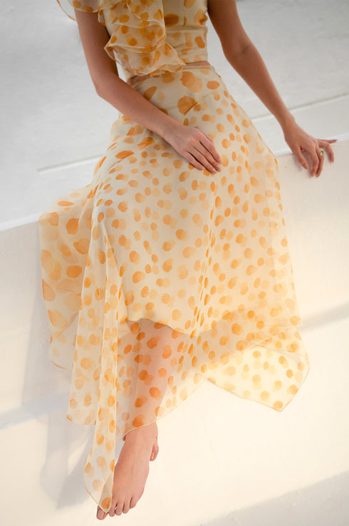 Falda Lulo Lunares Amarillos