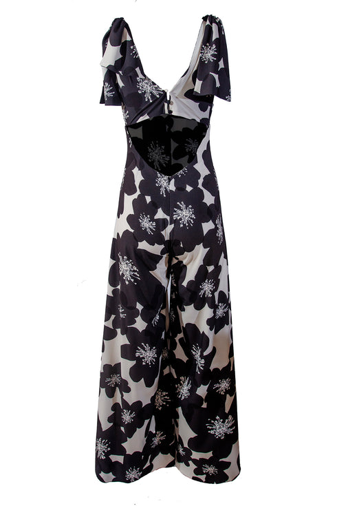 Enterizo Palma Floral Negro