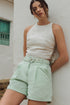Short Nube Lino Verde Menta
