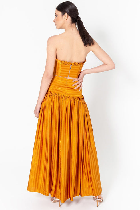 Falda Susana Amarillo Canela